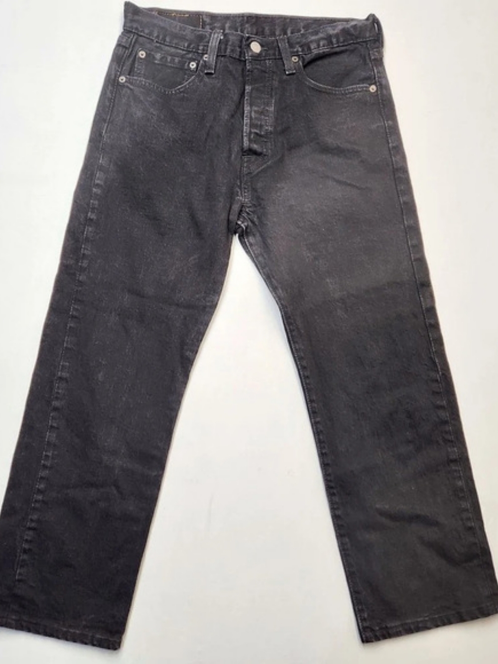 Levi's 501 Original Fit Men's Black Denim Jeans 31x26 (Tagged 31x34) Button Fly